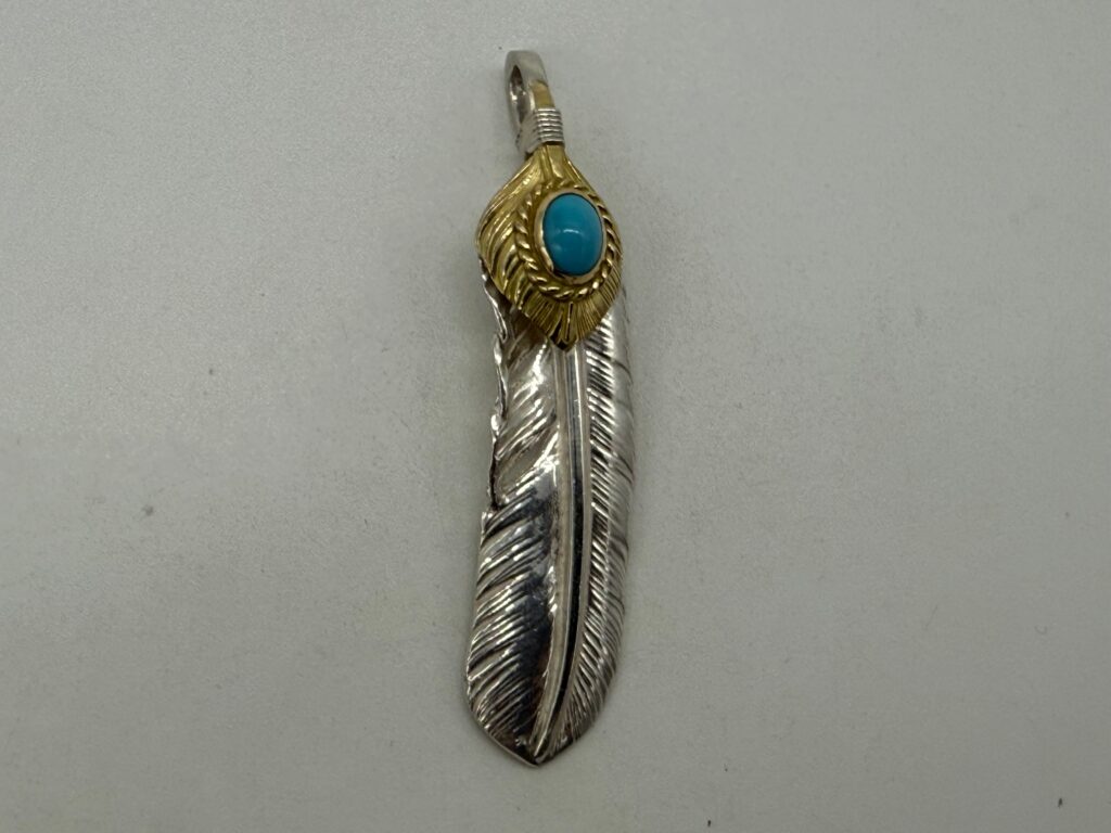 極美品 上金金縄ターコイズフェザー右 現行14.32g
