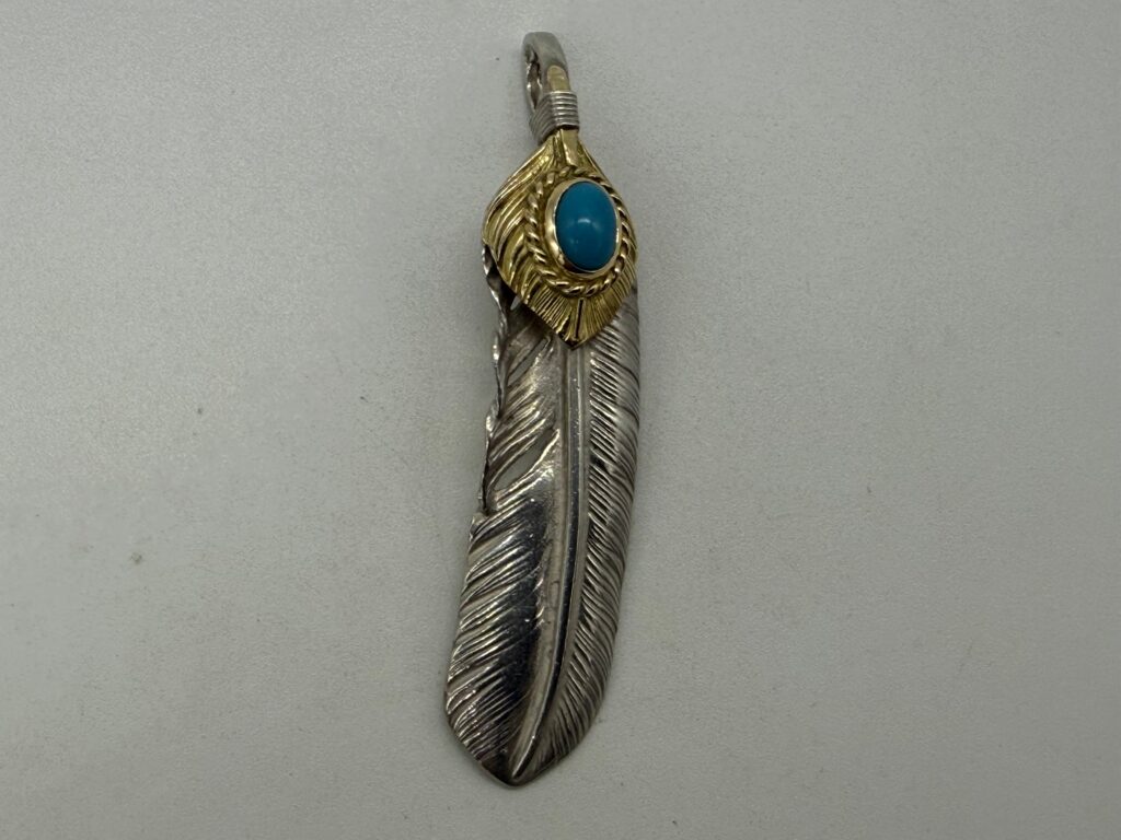 美品　上金金縄ターコイズフェザー右　現行13.09g