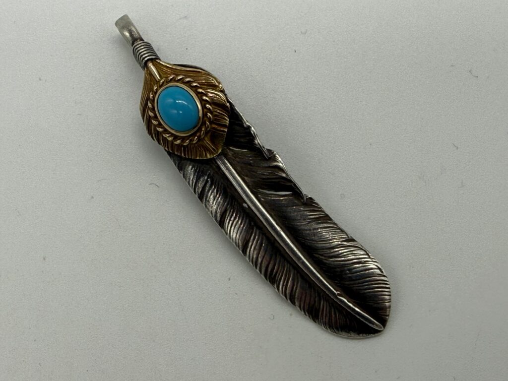 良品　上金金縄ターコイズフェザー左現行14.29g