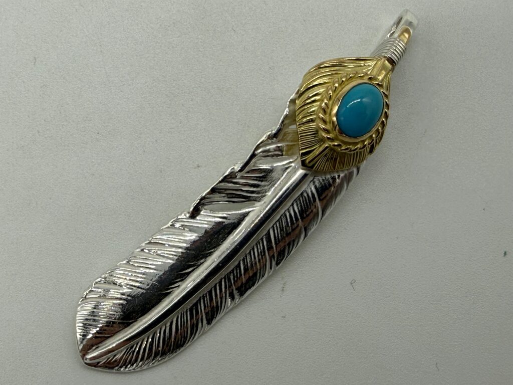 新品　上金金縄ターコイズフェザー右　現行14.50g