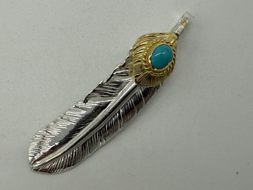 新品　上金金縄ターコイズフェザー右　現行14.51g