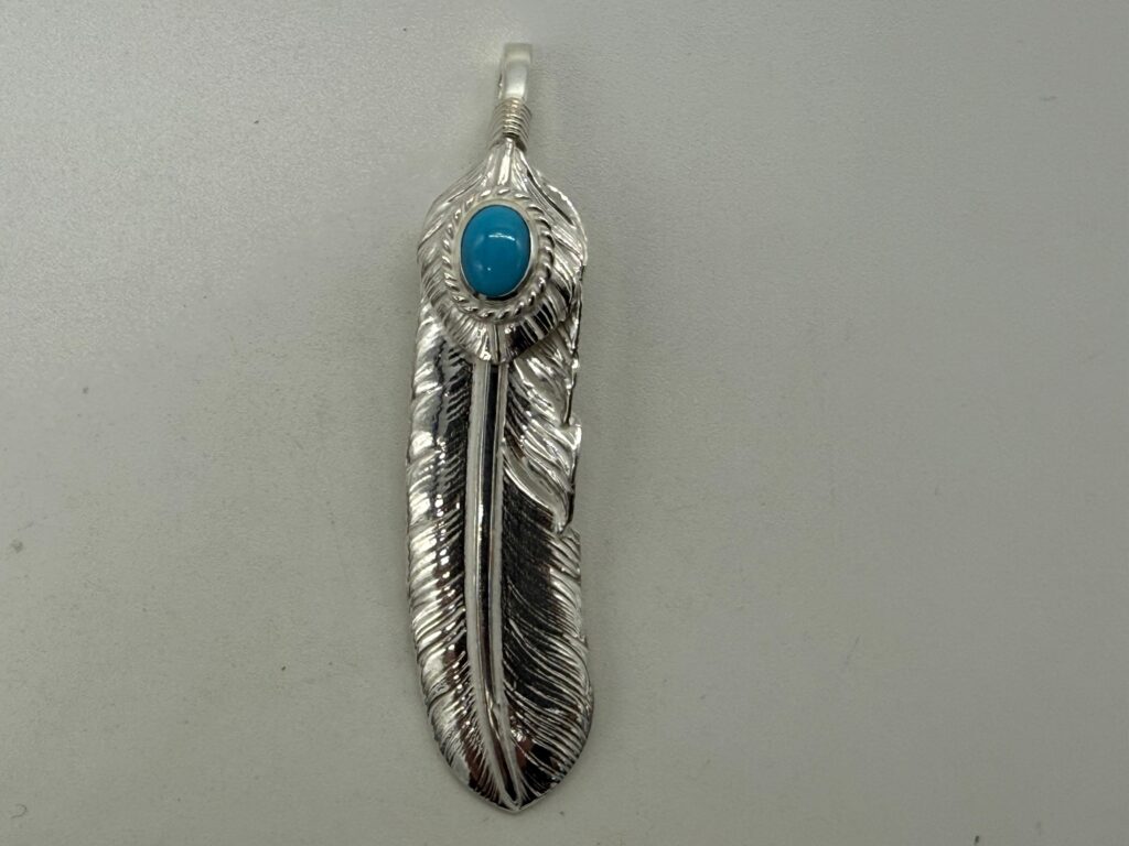 新品　上銀銀縄ターコイズフェザー左　現行13.55g