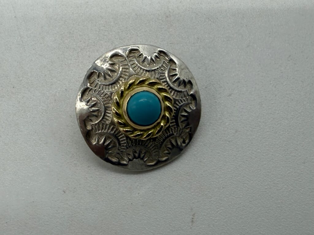 極美品 金縄ターコイズコンチョ3.91g