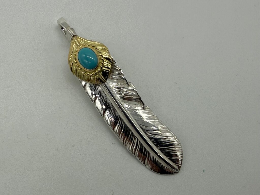 ゴローズ　新品　上金金縄ターコイズフェザー左　現行　14.33g