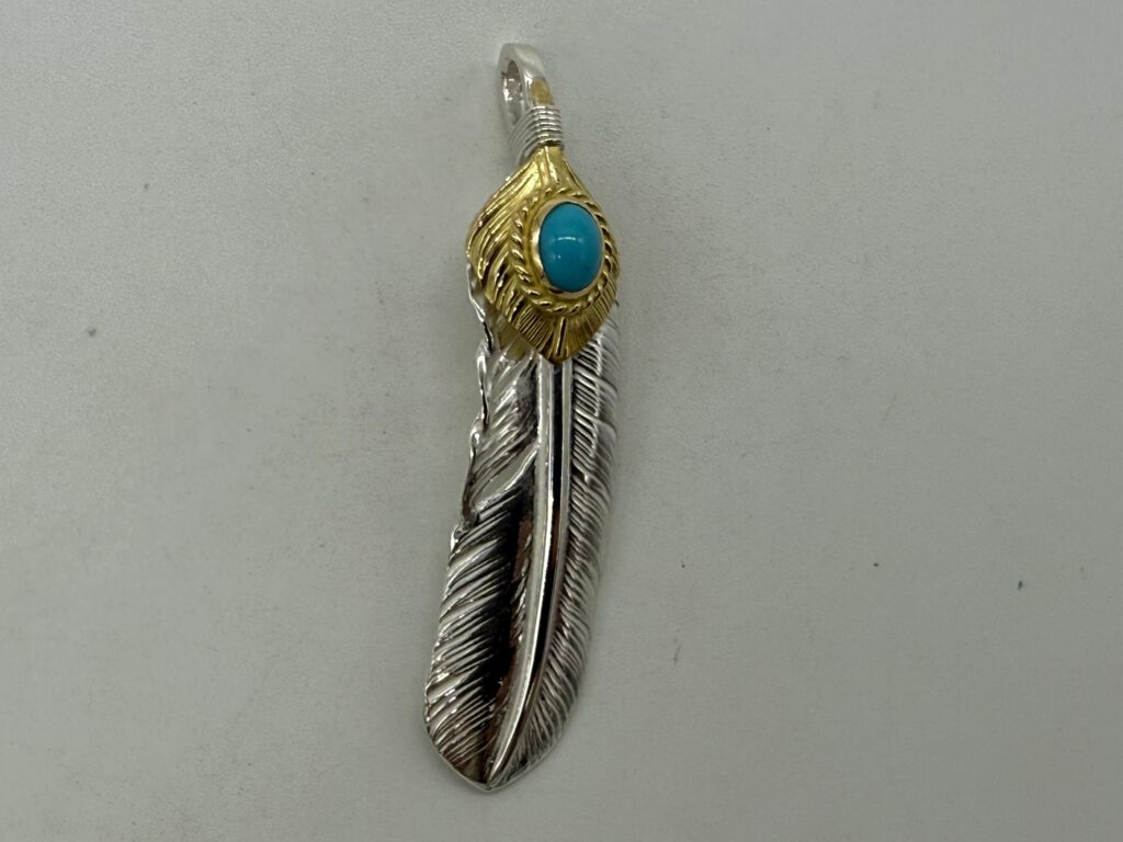 新品　上金金縄ターコイズフェザー右　現行14.37g