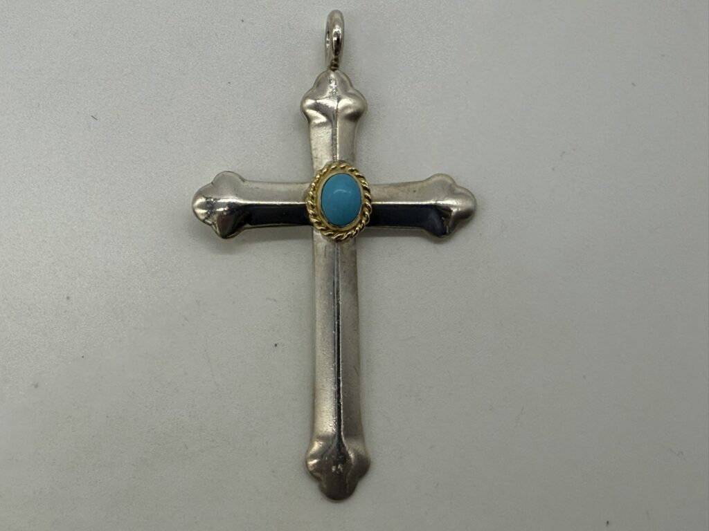 【美品】金縄ターコイズクロス【17.73g】
