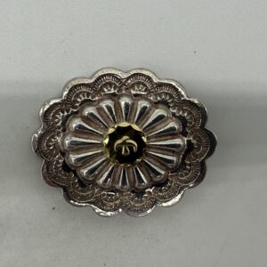【美品】楕円形金メタル付フラワーコンチョ横【最新キャスト9.04g】
