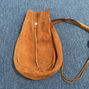 【良品】巾着バッグS【赤茶】