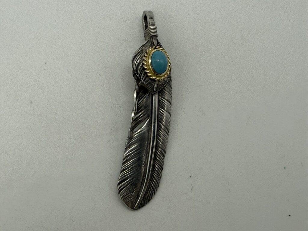 【良品】上銀金縄ターコイズフェザー右【現行14.12g】