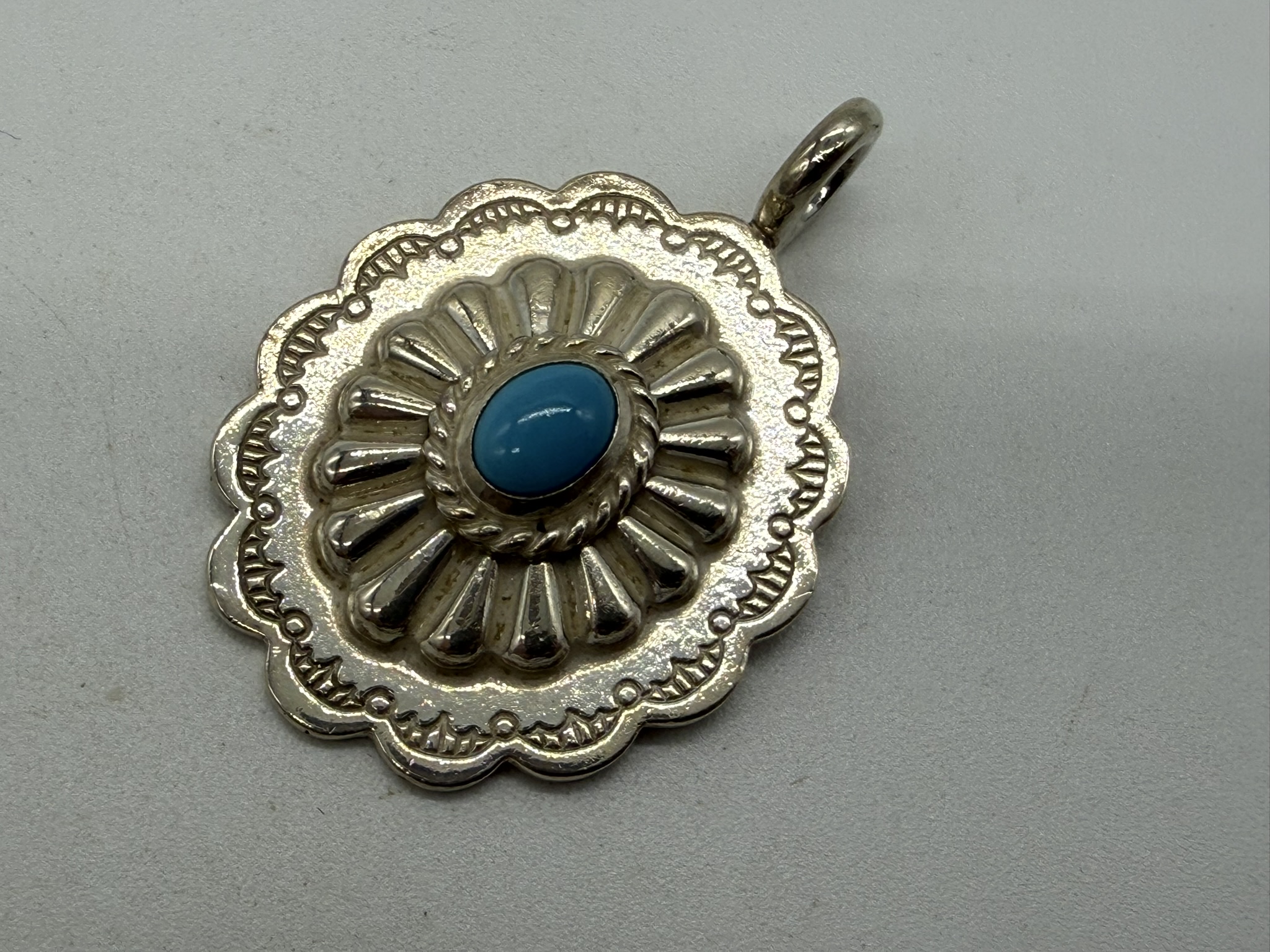 【美品】銀縄ターコイズフラワートップ【OLD10.32g】 - 画像 (2)