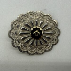 【美品】楕円形金メタル付フラワーコンチョ横【8.29g】