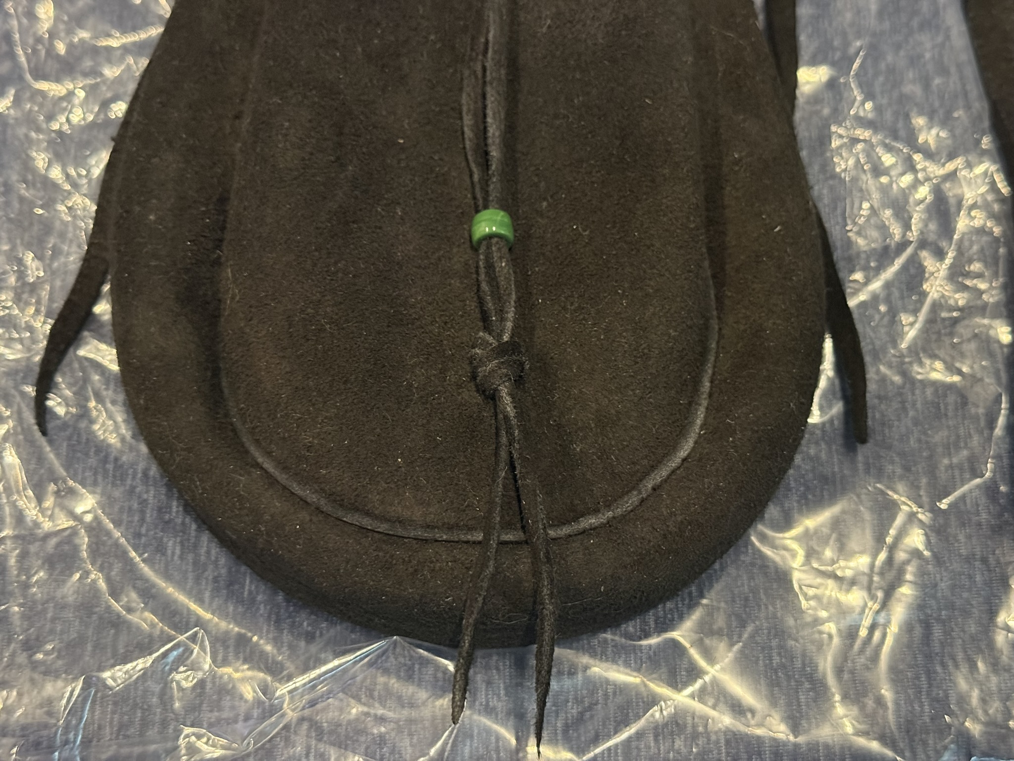 【新品】ディアスキン巾着ポーチバッグL【黒】 - 画像 (3)