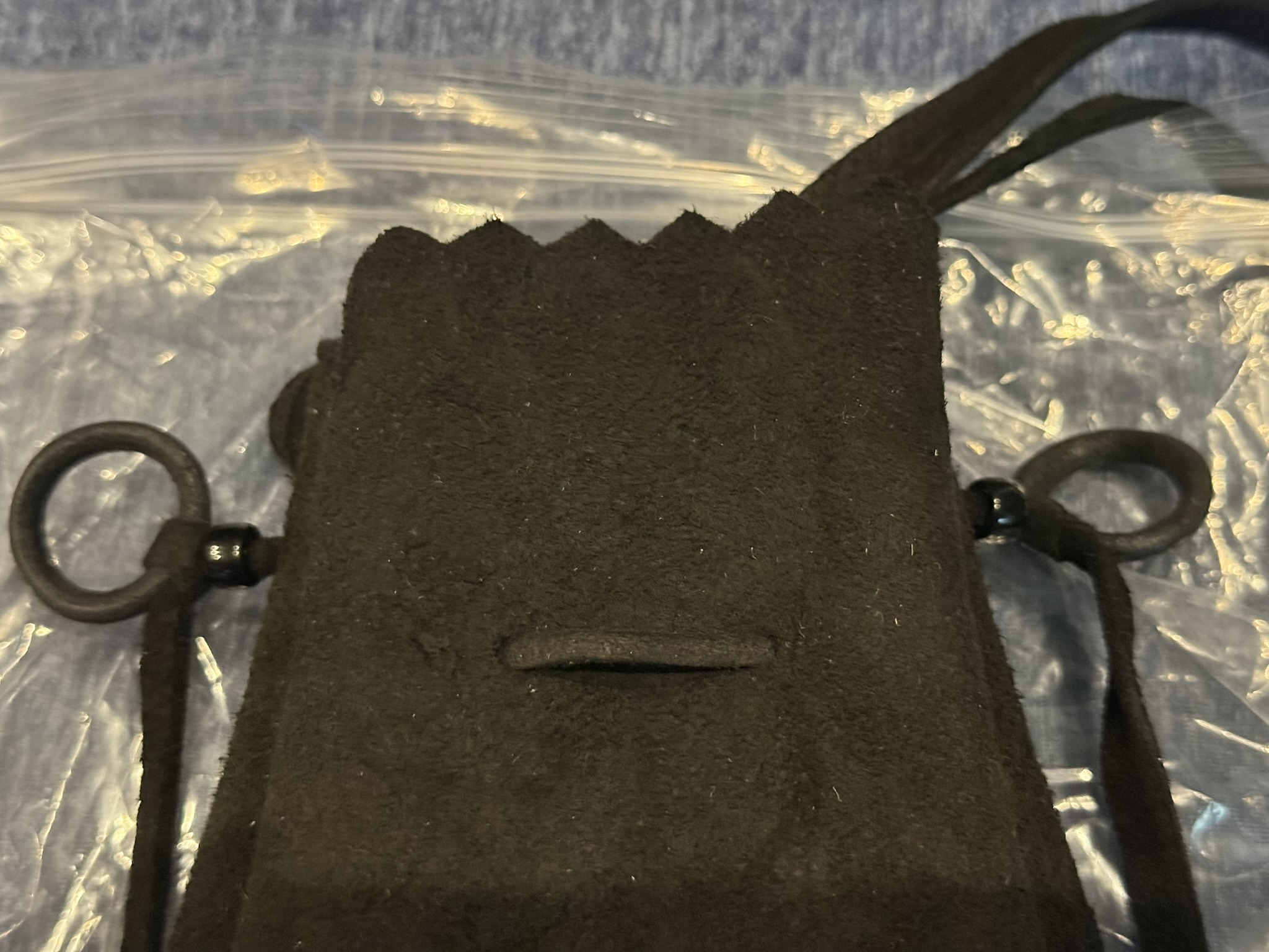 【新品】ディアスキン巾着ポーチバッグL【黒】 - 画像 (5)