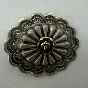 【良品】楕円形金メタル付フラワーコンチョ横【最新キャスト8.45g】
