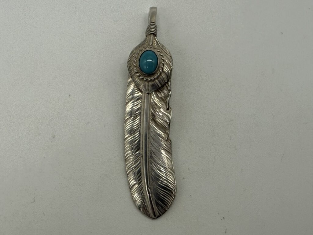 【極美品】上銀銀縄ターコイズエメラルドグリーンフェザー左【現行13.12g】