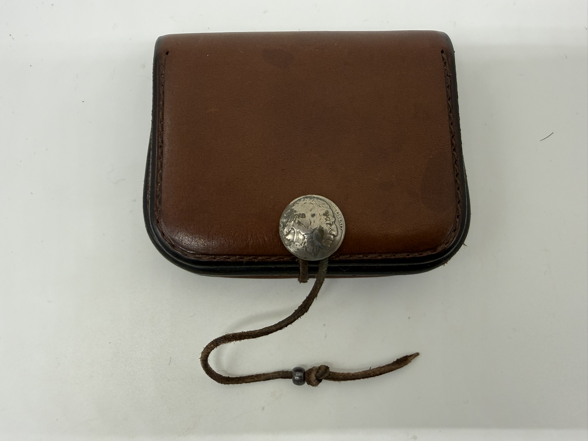 【美品】角形小銭入れ【こげ茶】