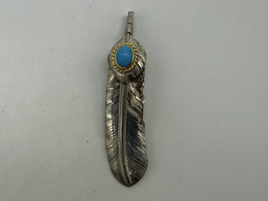 【極美品】上銀金縄ターコイズフェザー左【現行13.90g】
