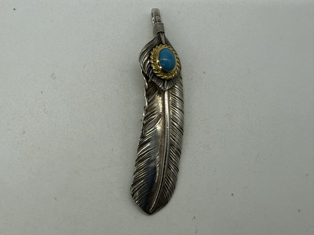【美品】上銀金縄ターコイズフェザー右【OLD11.21g】