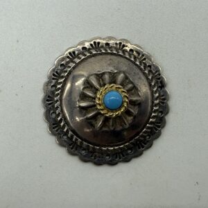【美品】金縄ターコイズフラワーコンチョ小【9.69g】