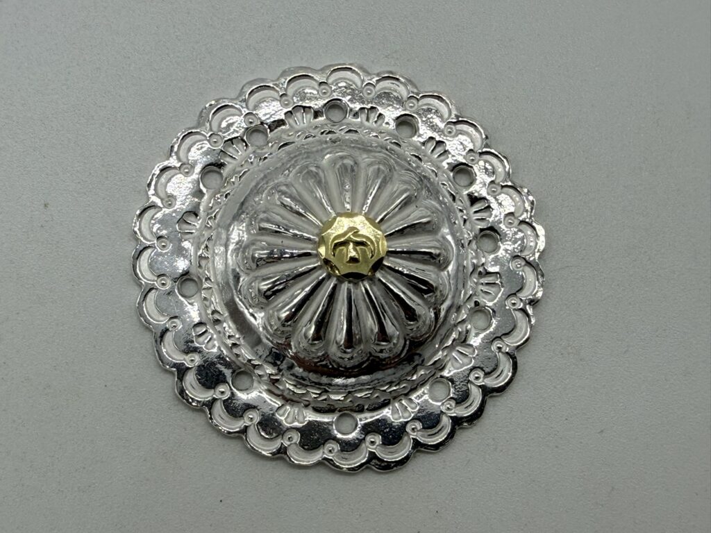 【新品】金メタル付フラワーコンチョ【巾着用16.04g】